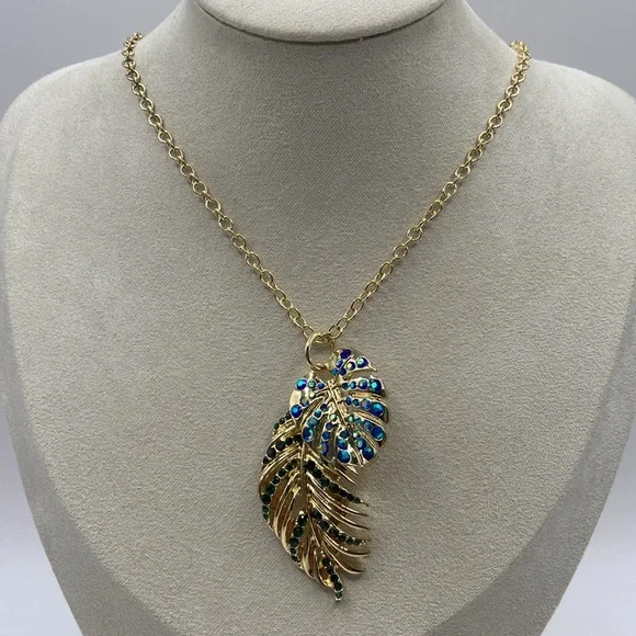 Heidi Daus Anniversary Collection 3 Piece Necklace & Earrings Set Lion Palm